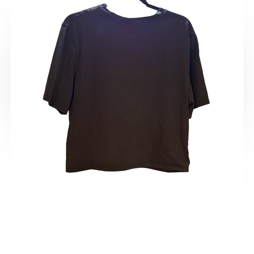 Zara Trafaluc Black Crop Top Colorful Crochet Trim Boho S - Picture 3 of 3